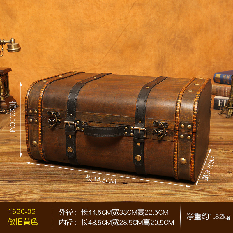 gz6m复古摆件手提式小木仿古风箱子橱窗装饰木质复古做旧摄影道具