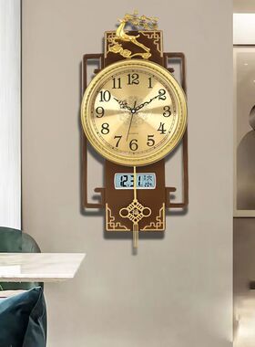 热销obr挂表轻奢挂钟客厅家用时尚网红挂墙新中式2023新款装饰大