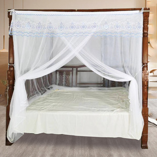 单门新款老式架子床蚊帐家用2024农村床帐子老式罩子可l^老式蚊帐