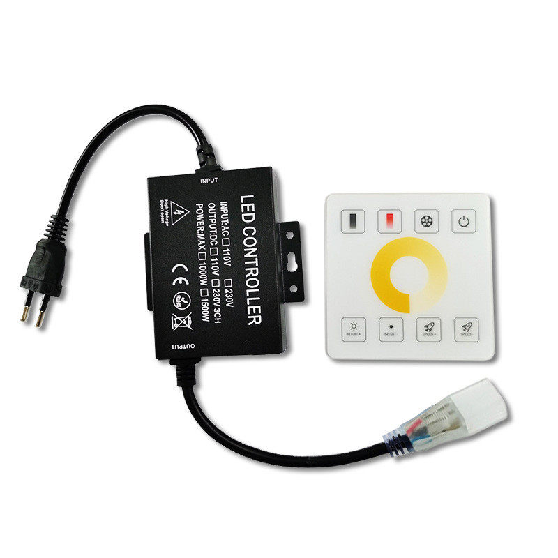 触摸导线230v高压cob灯条无面板灯带110v霓虹灯双色温 单色调光器