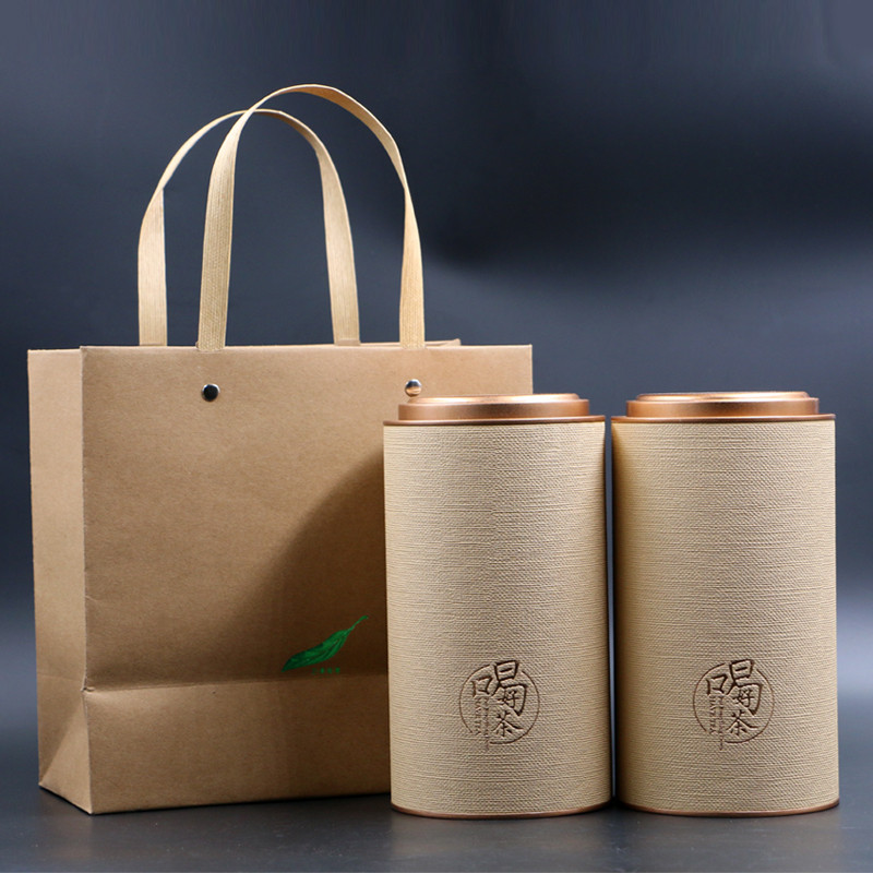 现货速发茶叶罐密封罐储茶罐半斤一斤装红茶绿茶普洱包装纸罐图片