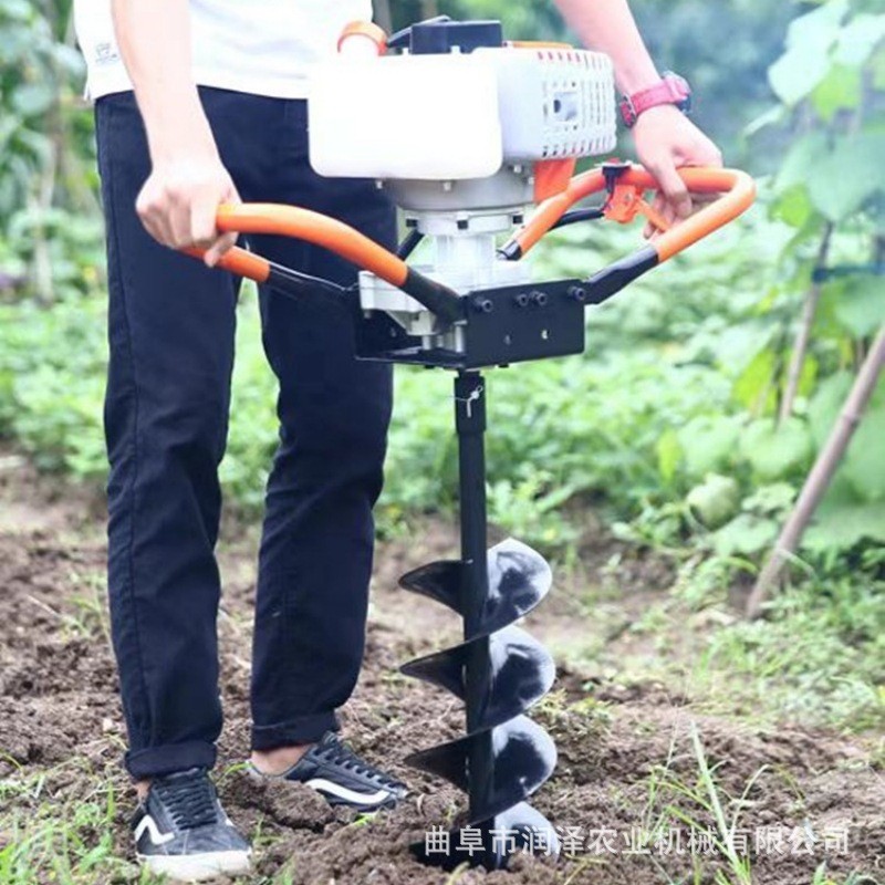 热销单人操作手提式小型二冲程汽油钻坑机多用途园林植树果树施肥