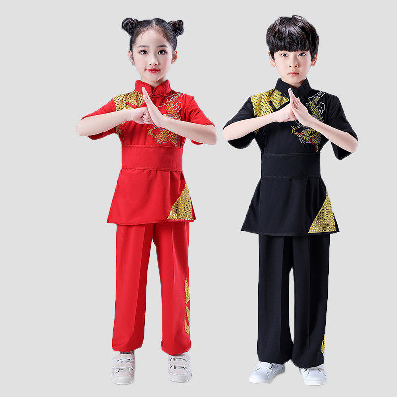 新款儿童武术功夫装武术太极表演服中小学生团体比赛训练服