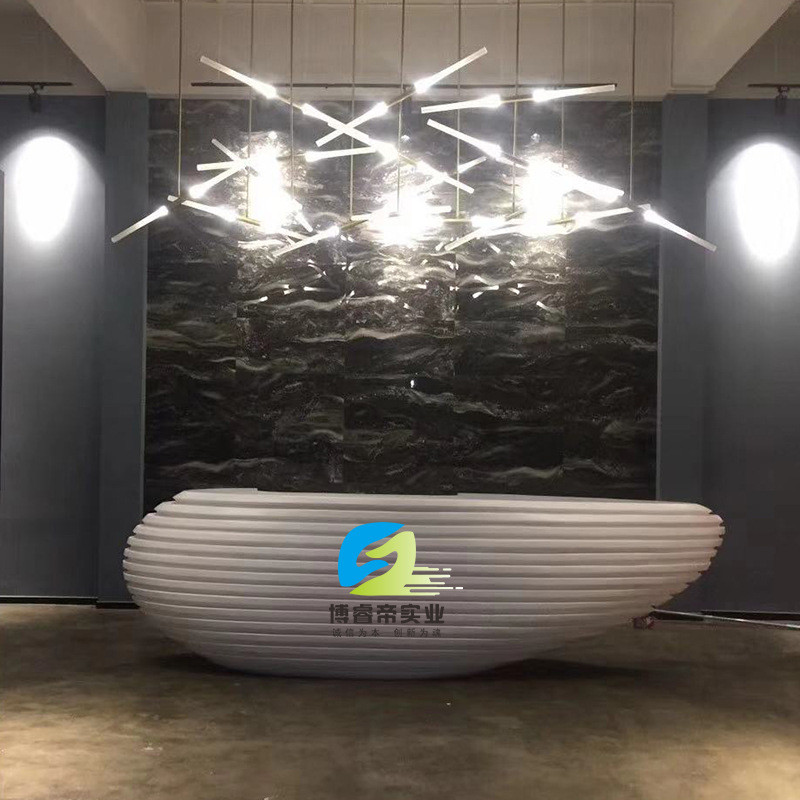 前台前台酒店收银台创意鸡蛋玻璃钢商场大厅接待台异形吧台大桌子