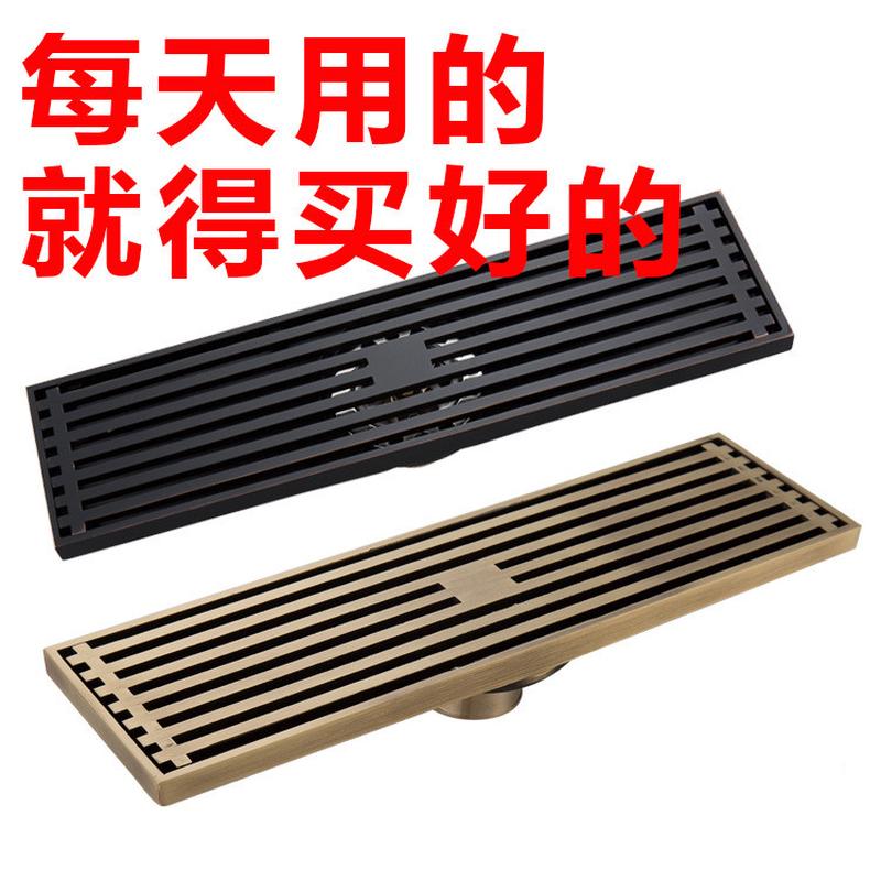 黑色地漏大排量防臭卫生间长方形隐形淋浴室精铜淋浴房洗衣机地漏