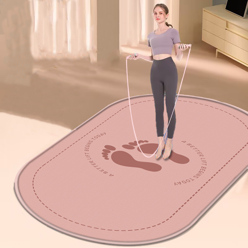 x6ro批发跳绳垫减震隔音家用健身静音地垫地毯室内无绳加厚瑜伽专