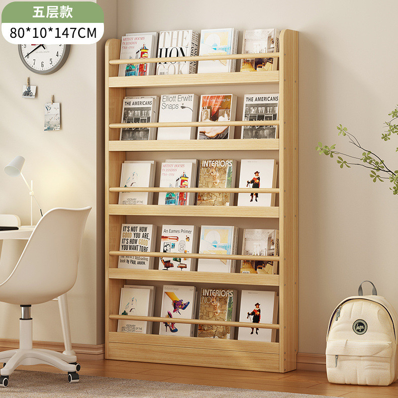 fnn1批发壁挂书架实木儿童书柜门后缝隙柜多层墙上薄收纳柜夹缝置