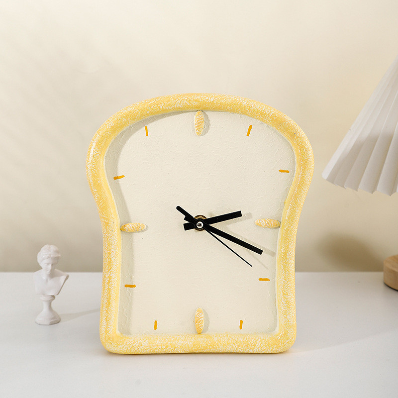 吐司面包钟表挂墙挂表家用创意现代简约ins客厅餐厅桌面时钟摆件