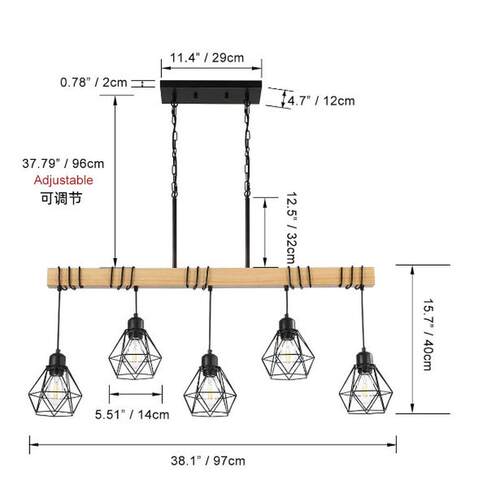 原木餐厅吧台长条吊灯loft工业风北欧茶室店铺咖啡厅三头艺术吊灯