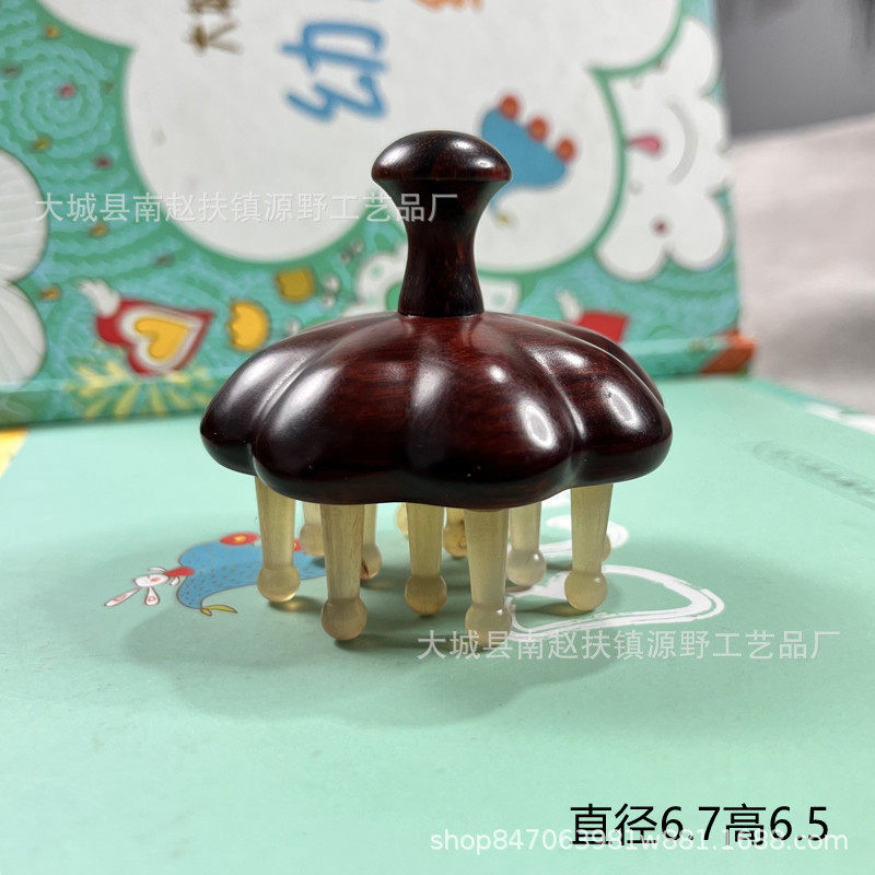 头部经络梳子头皮按摩梳头洗头刷按摩器木质疗刮痧经络刷全身通用