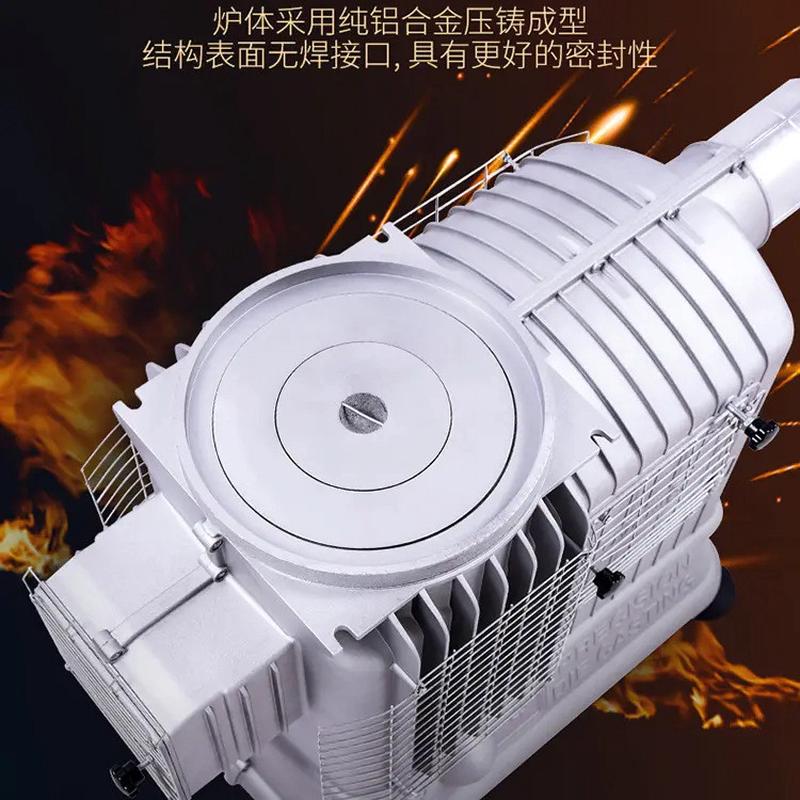 家用取暖炉农村铝合金气化炉柴煤两用室内整体升温烤火炉具带桌面