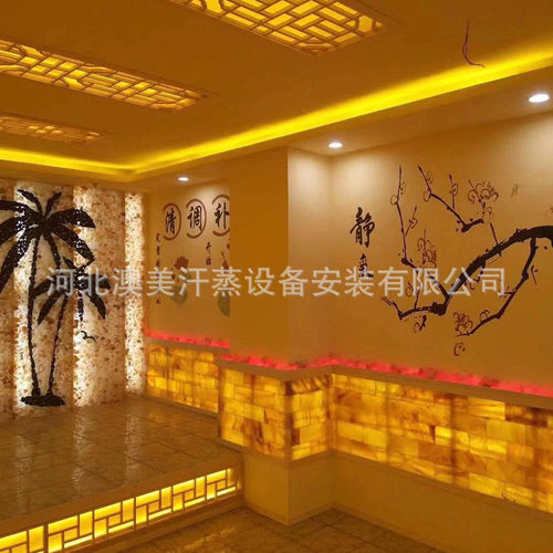 热销汗蒸房承建房盐蒸房安装 养生韩式硅藻泥半盐房洗浴桑拿半盐