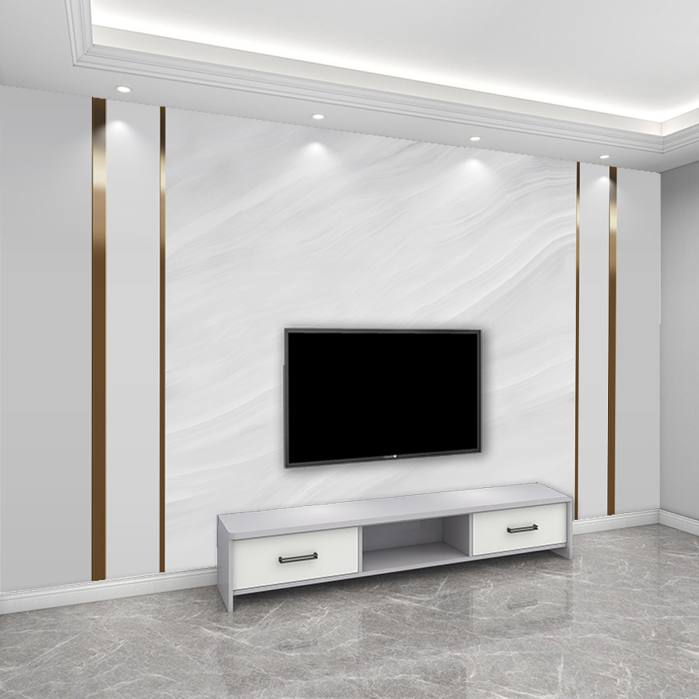 2024现代简约电视背景墙新款竹木纤维集成墙板轻奢客厅沙发护墙板