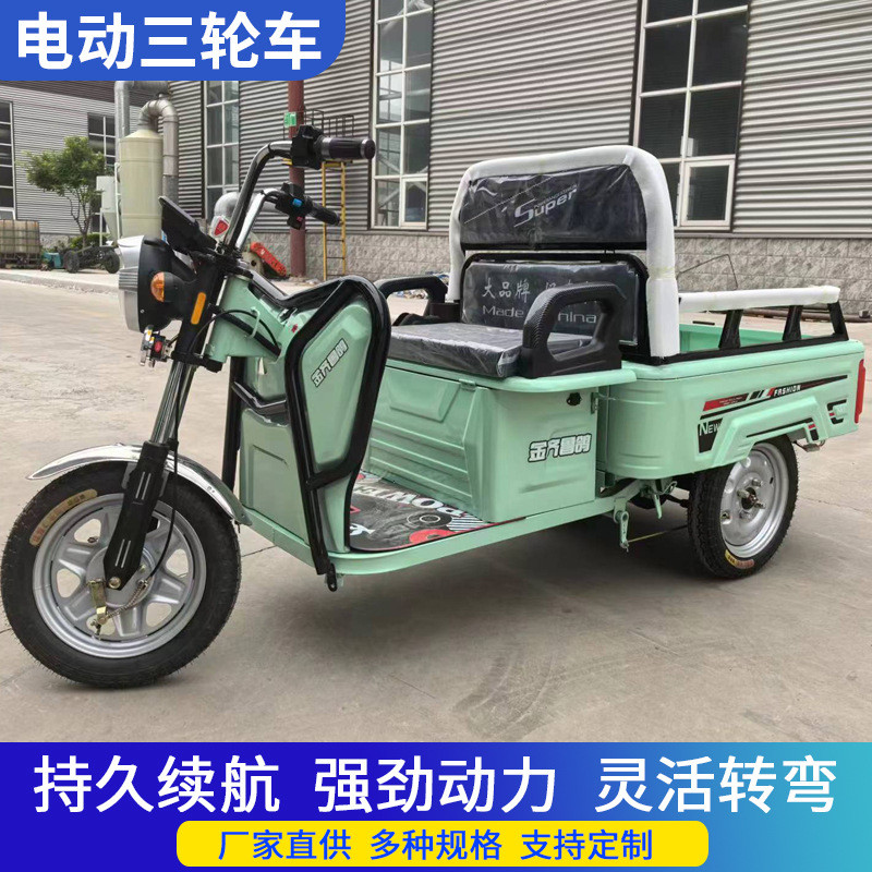 电动三轮拉货农用家用三轮车摆摊山区货运三轮车三蹦子出口