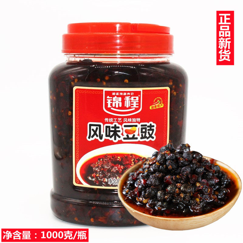 新货锦程风味豆豉湖南特产美食下饭菜红油辣椒酱豆豉酱拌面老干妈