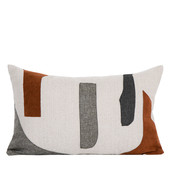 现代轻奢客厅沙发抱枕套腰靠枕北欧米色橘色不规则贴布方腰枕枕