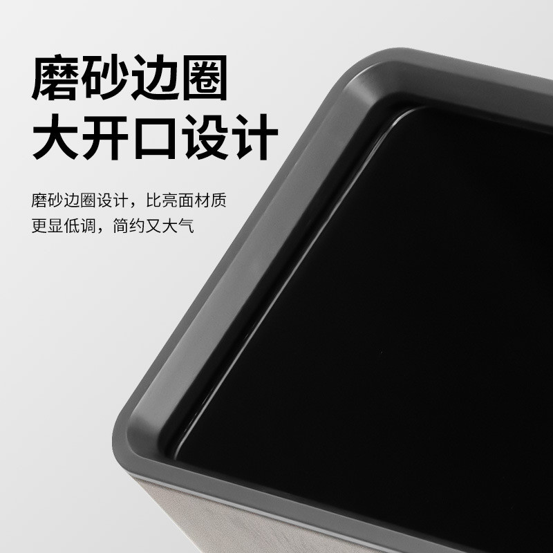木纹垃圾桶家用双层客厅厨房卧室卫生间新中式复古高颜值轻奢高档