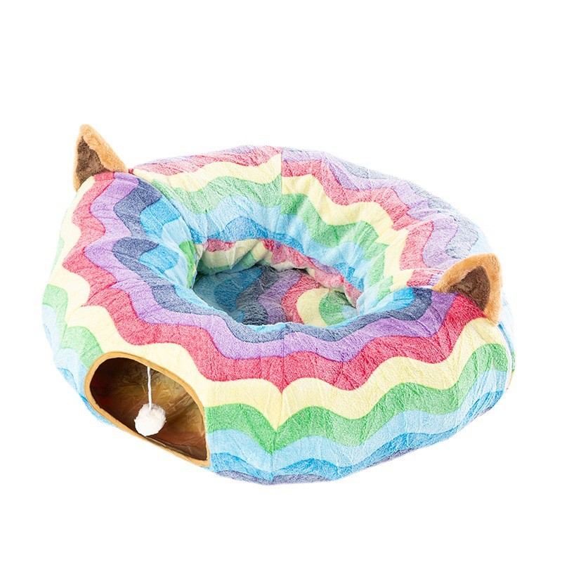 宠物保暖毛绒小窝宠物窝狗床隧道猫窝保暖宠物用品带宠物床宠物垫