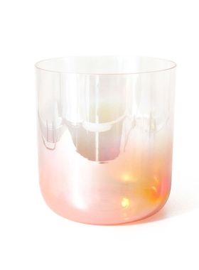 渐变橙色水晶歌唱碗水晶钵颂钵音乐碗瑜伽音疗打击乐器