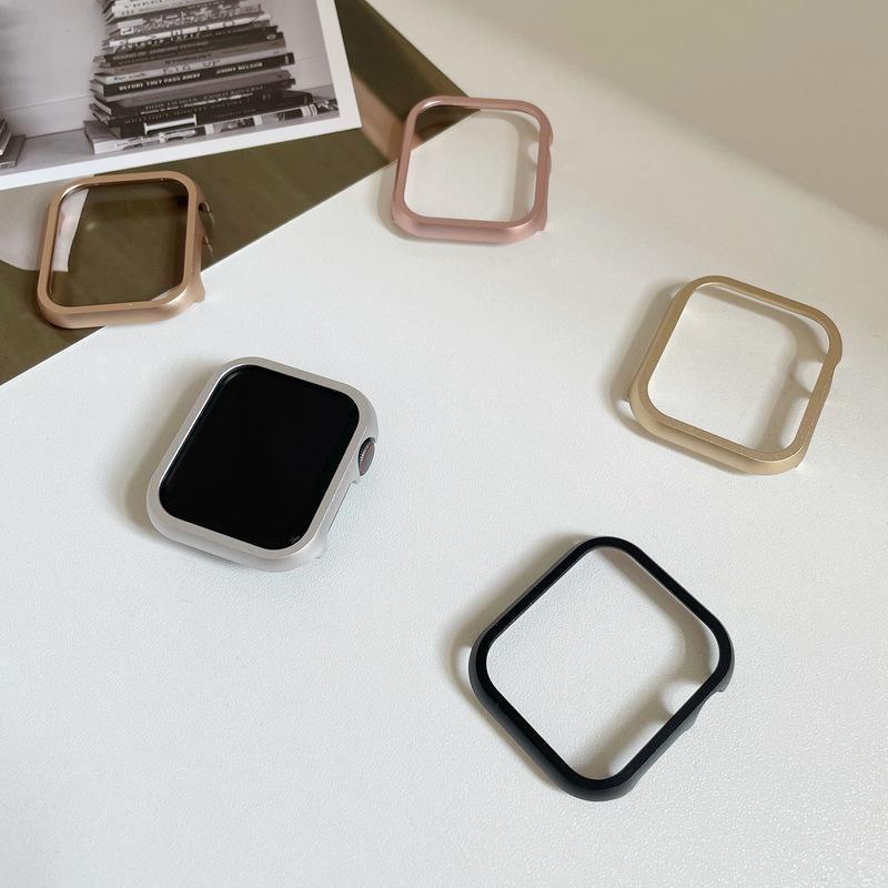 磨砂质感合金属保护壳适用applewatch苹果手表iwatch98代765工厂