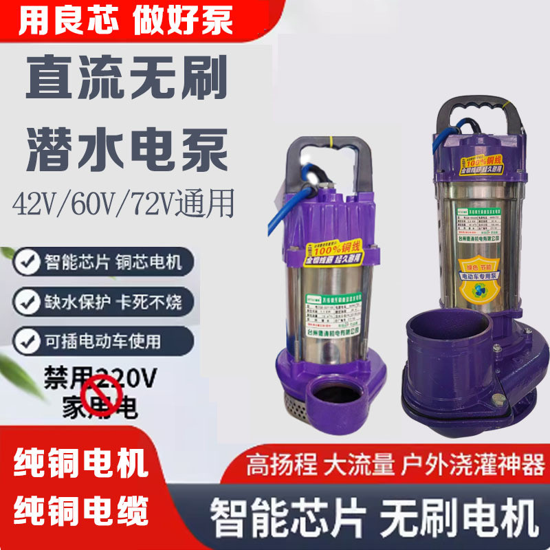 直流无刷潜水泵48V 60V 72V通用无刷智能抽水泵 高扬程 大流量