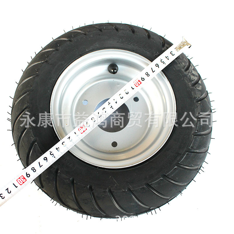 热销改装电动摩托小四轮卡丁车配件13X5.00-6寸公路轮胎真空铁轮