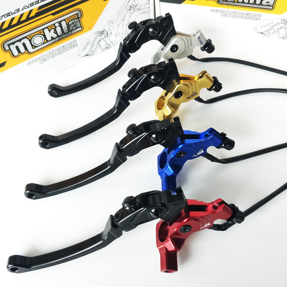 伟凡mokila铝合金刹车省力改装通用款离合手柄防摔牛角手柄手把