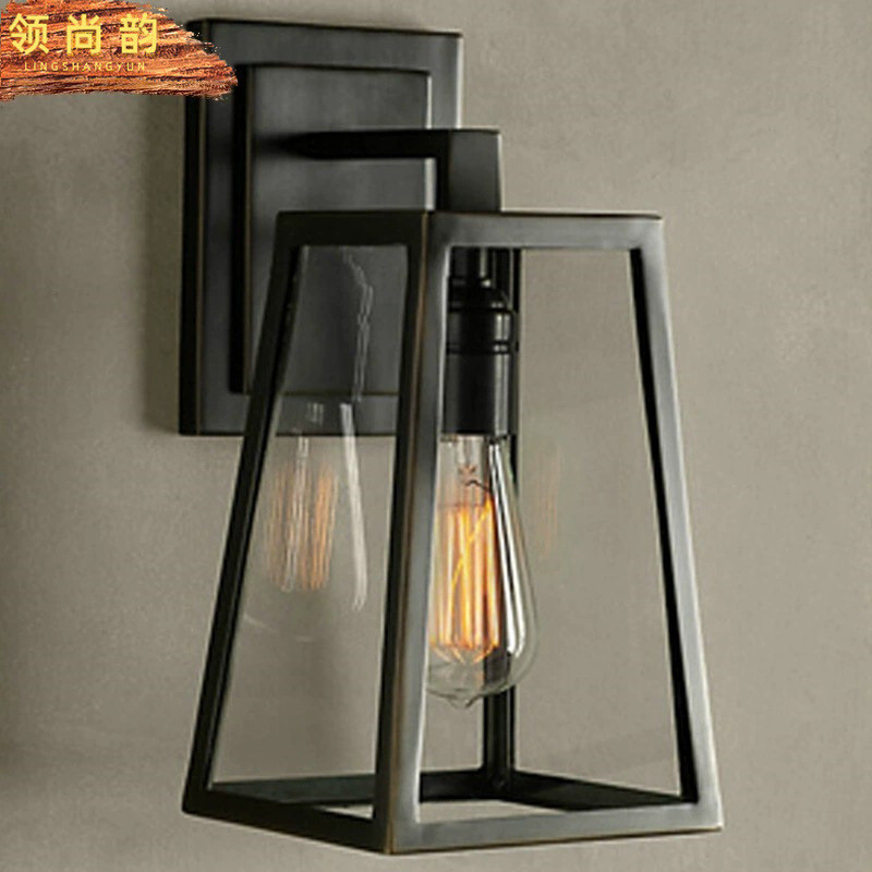 美式乡村仿古简约壁灯个性创意壁灯户外欧式壁灯工业铁艺卧