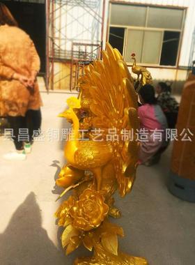 热销铜雕孔雀10米景区动物铜雕铜孔雀孔雀开屏富贵吉祥铜雕