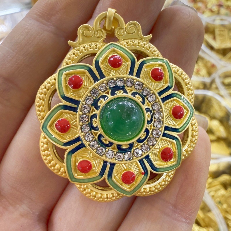 包邮黑神话悟空情侣玉髓镶嵌吊坠镶钻项链合金饰品挂件玛瑙饰品