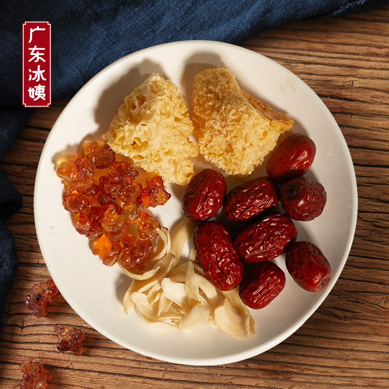 新日期桃胶百合红枣银耳雪耳糖水 广东甜品材料包 广式甜汤干货食