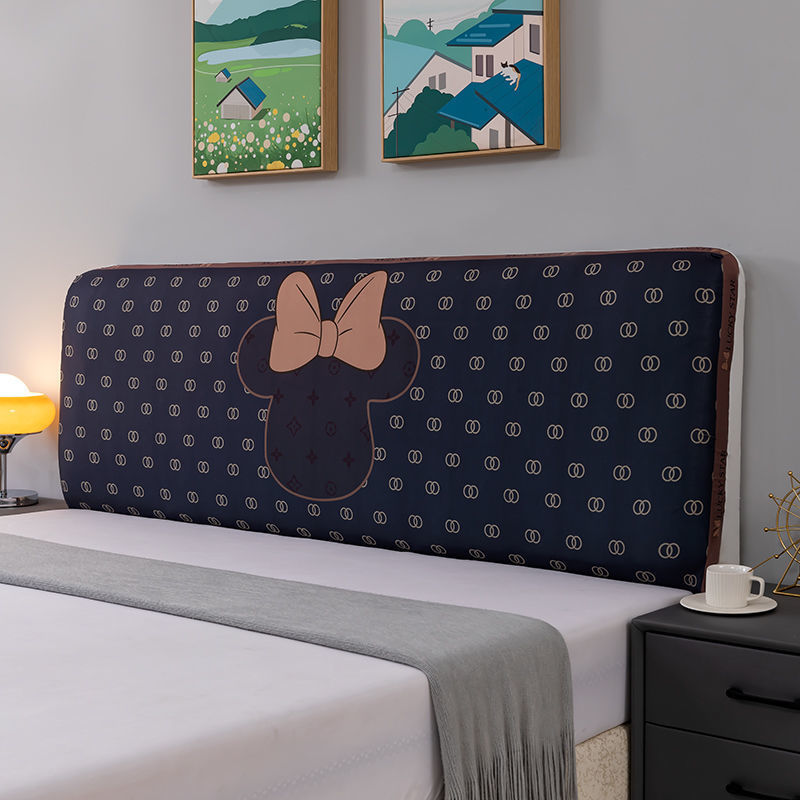 新款弹力万能床头罩床头套防尘罩弧形半圆欧式实木异型皮床头通用