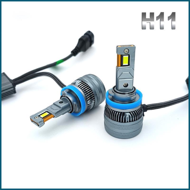 厂价直销Y2大功率双铜管汽车LED大灯H7H4H113570高亮聚光极少售后