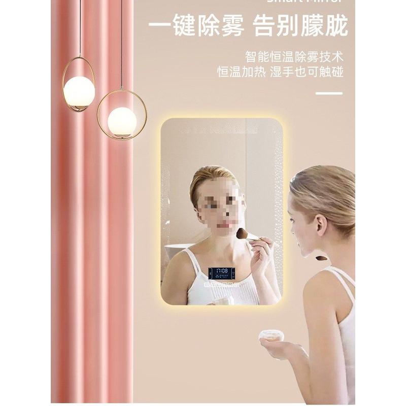 热销卫生间洗手台壁挂镜子浴室镜感应带灯化妆防雾发光智能镜子触