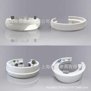 烤漆圆形前台迎宾台半圆形导诊台收银台引导台导医台行政台服务台