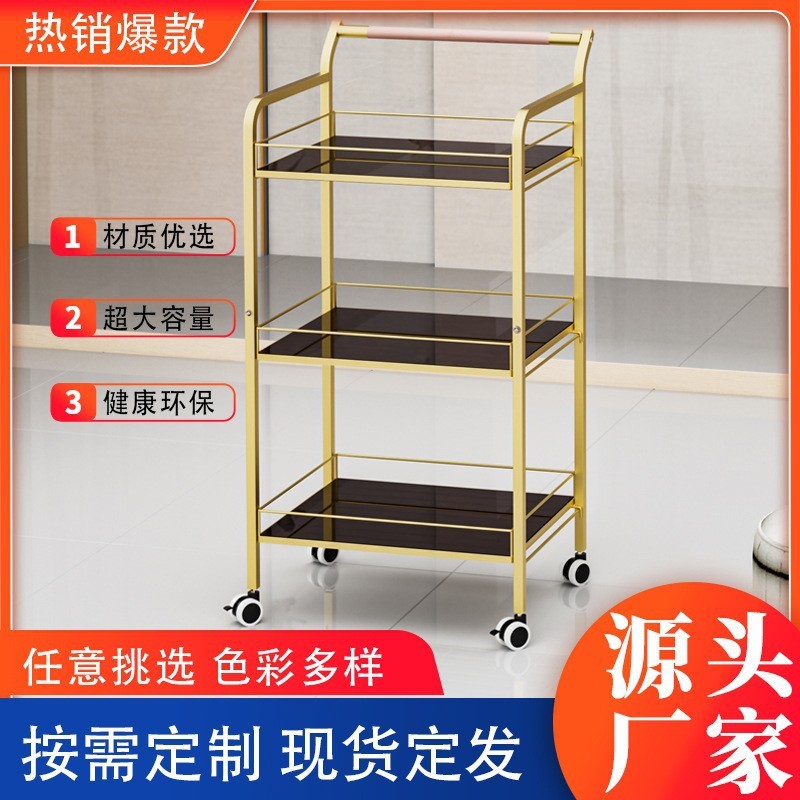 热销新品厂家直供移动落地可跨境商用家用多用途手推车置物架带轮
