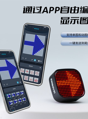 热销leadbike新品diy同频架表情尾灯手机app版刹车感应双支智能ty