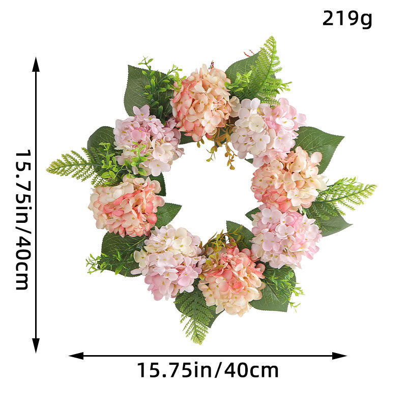 纵欧美节日枯枝绣球花环门饰鸿仿真花藤圈橱窗布置装饰墙挂