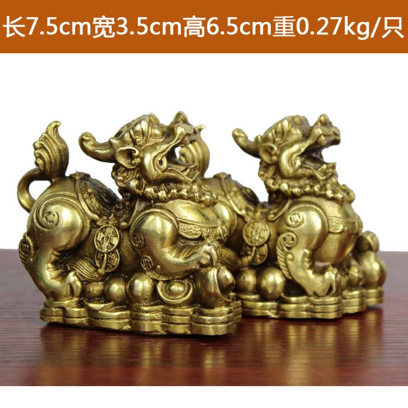 宇卓铜器纯铜貔貅黄铜貔貅家居装饰貔貅一对如意工艺品摆件