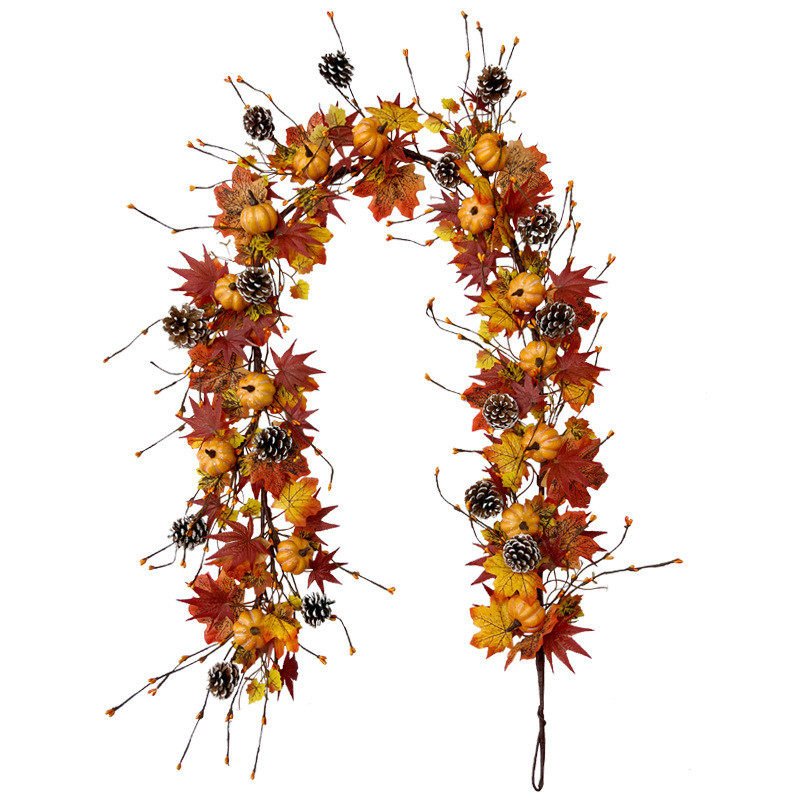 感恩节秋色枫叶松果万圣节家居装饰壁挂仿真藤条南瓜枫叶藤条,鲜花速递/花卉仿真/绿植园艺,仿真绿植,淘宝优惠券,粉丝福利购,淘宝优惠卷