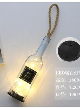 酒吧节日装饰圣诞彩灯红酒玻璃瓶led瓶塞灯铜线灯串星星灯