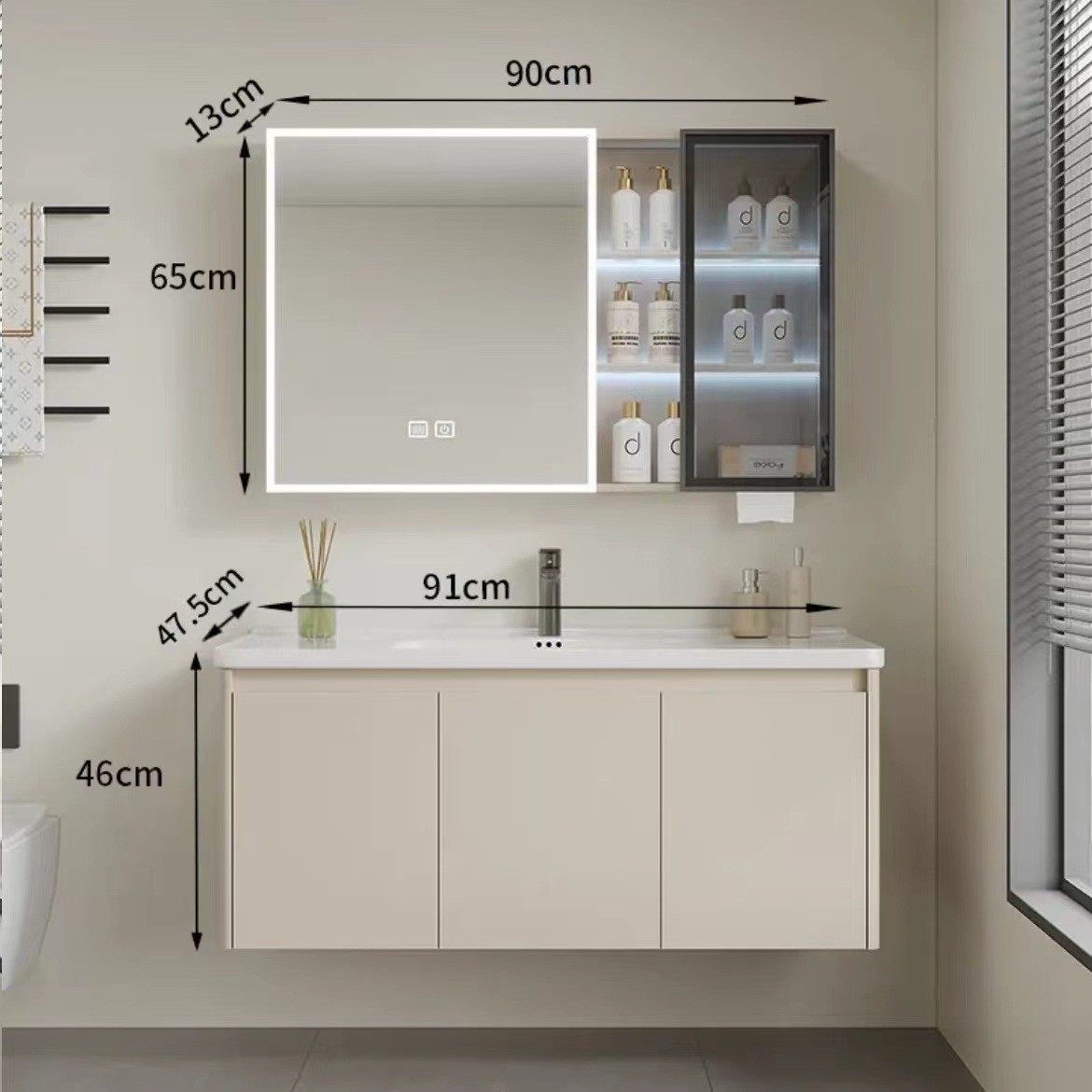 潮州加厚蜂窝铝圆弧浴室柜组合一体盆陶瓷加深洗手台洗脸洗漱盆柜