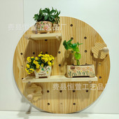 洞洞板制作置物架木质北欧层板收纳厨房实木装 饰壁挂墙上墙壁隔板