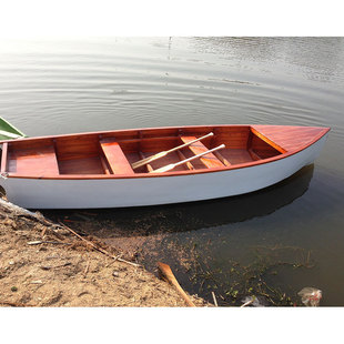 热销景观装饰公园花船木质手划船供应两头尖木船尖头小木船