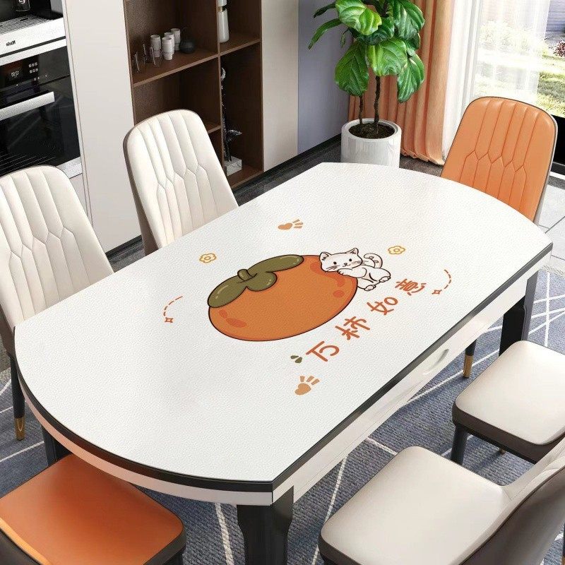 椭圆形免洗餐桌垫防水防油防烫隔热桌布皮革设计感折叠圆桌保护垫,居家布艺,桌布,淘宝优惠券,粉丝福利购,淘宝优惠卷