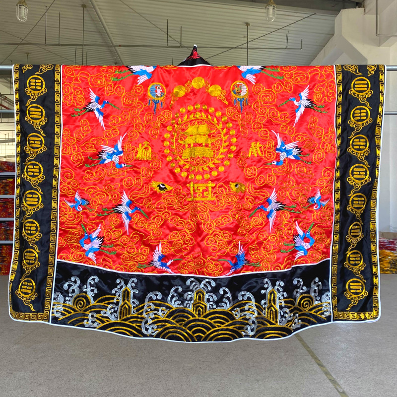 速发高货法衣金丝鹤高功法衣红色仙鹤降衣百鹤衣道士服道袍 男女
