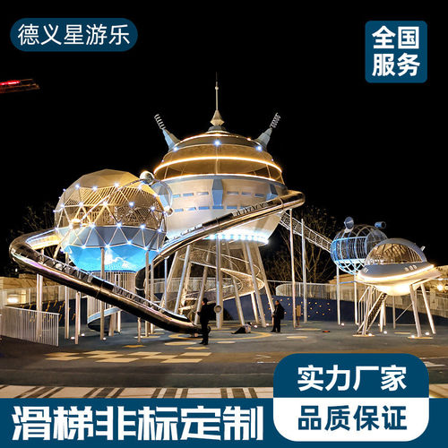 热销大型不锈钢滑梯户外儿童游乐场设备组合乐园景区室外游乐设施