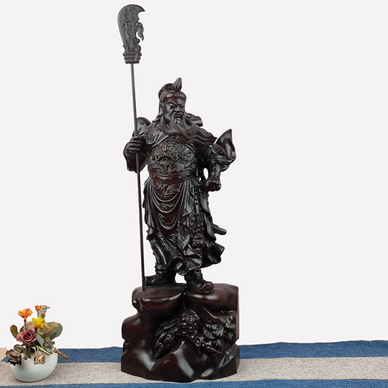 实木雕刻花梨立刀关公黑檀武爷摆件工艺礼品批发厂家直销