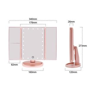 热销台式 led三折大补折叠美妆镜21灯1x2x3x放化妆镜光镜子