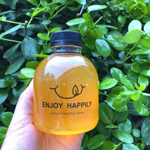 创意奶茶瓶透明塑料瓶350ml果汁饮料瓶酵素瓶蜂蜜奶茶瓶带盖